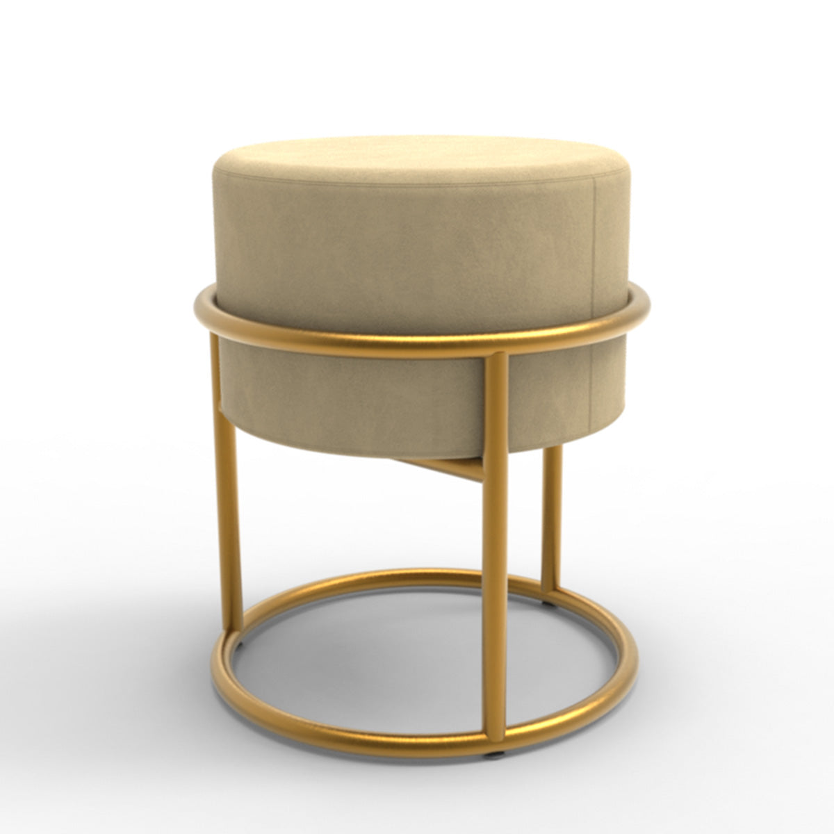 Kit Puff Banqueta de ferro para Sala de Estar e Recepção Dourado