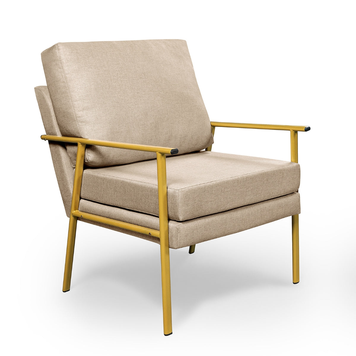 Poltrona Mona Iron Design Elegante em Ferro Linho de Alto Padrão