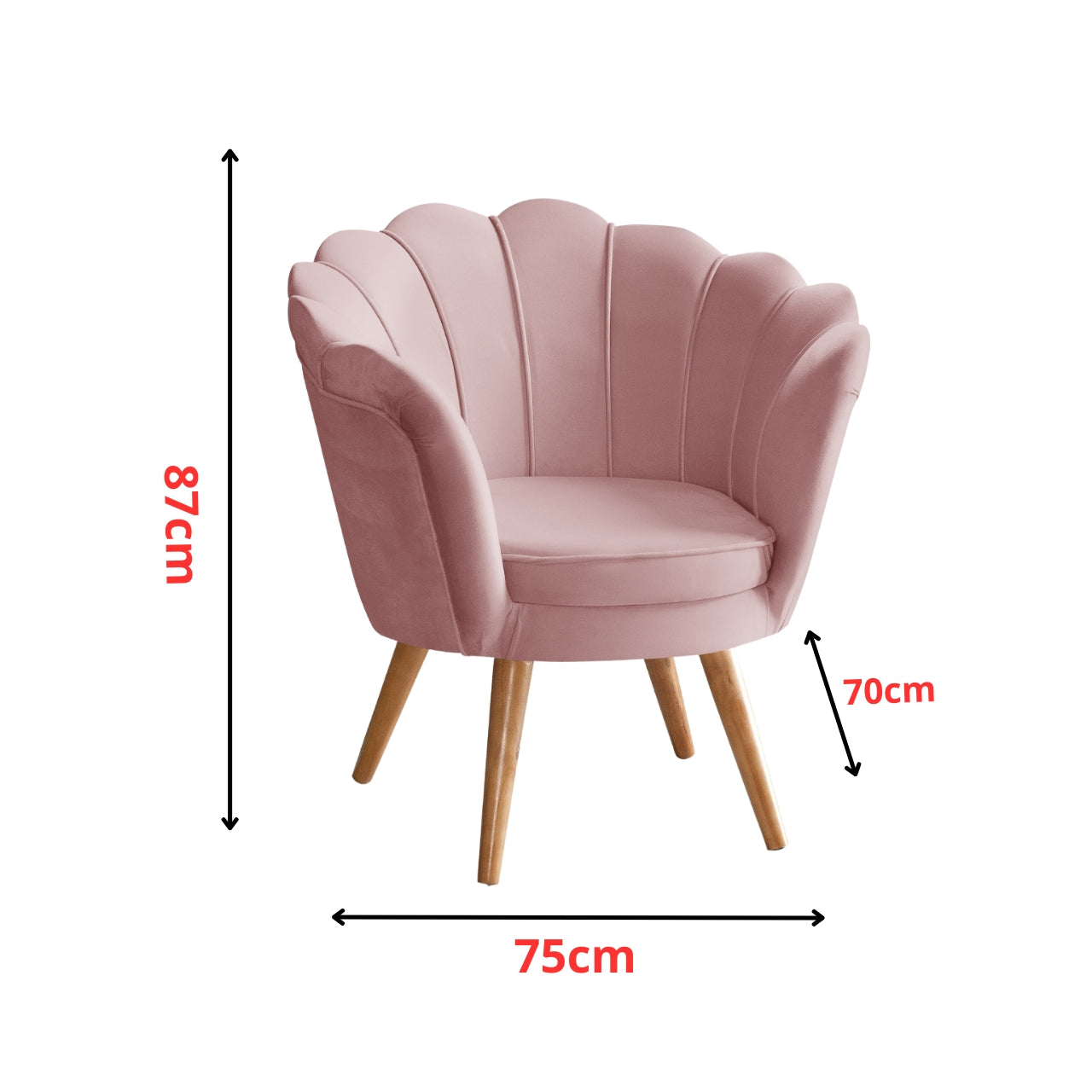 Poltrona Pétala Decorativa Pés Palito Flor