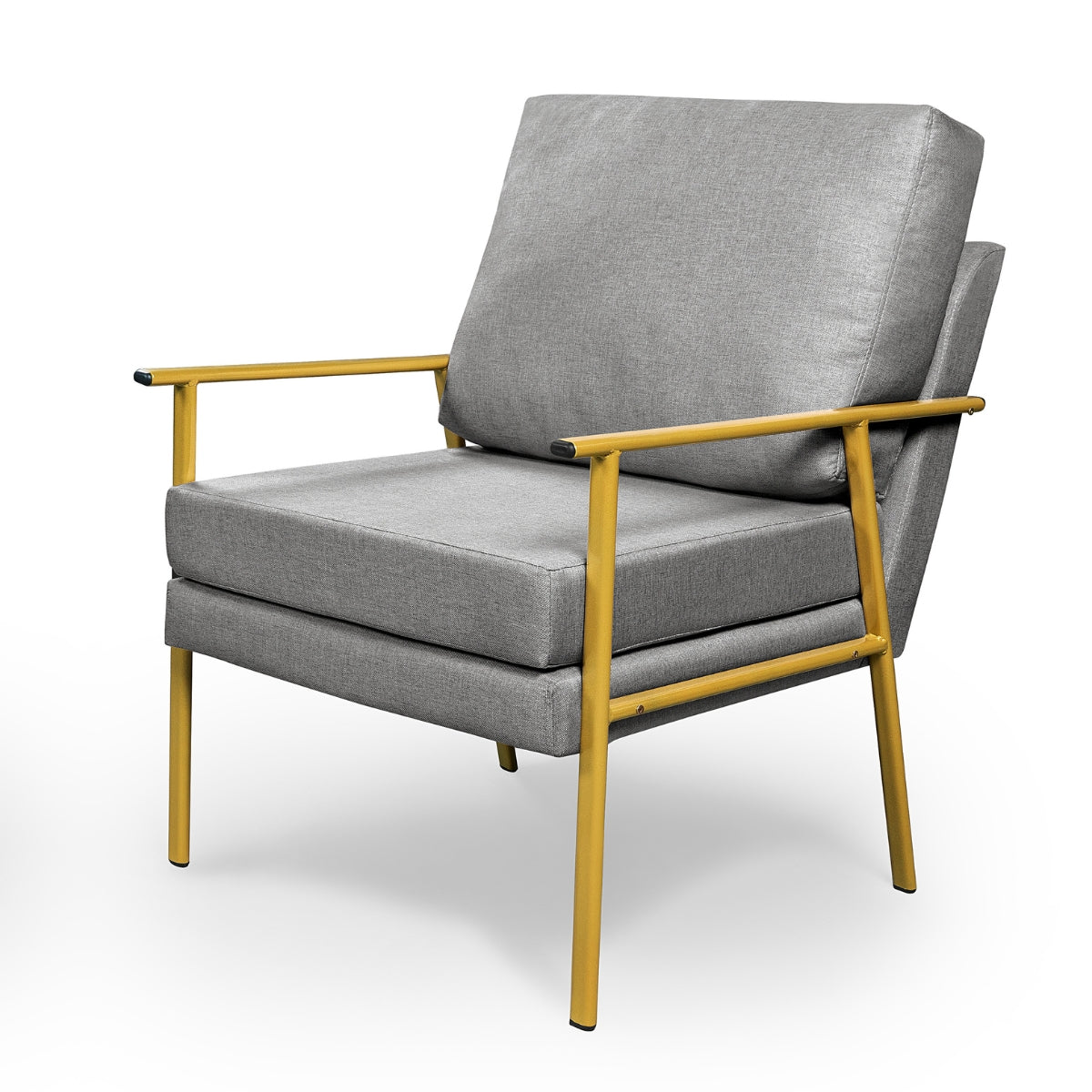 Poltrona Mona Iron Design Elegante em Ferro Linho de Alto Padrão