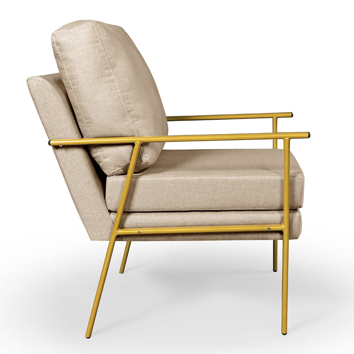 Poltrona Mona Iron Design Elegante em Ferro Linho de Alto Padrão