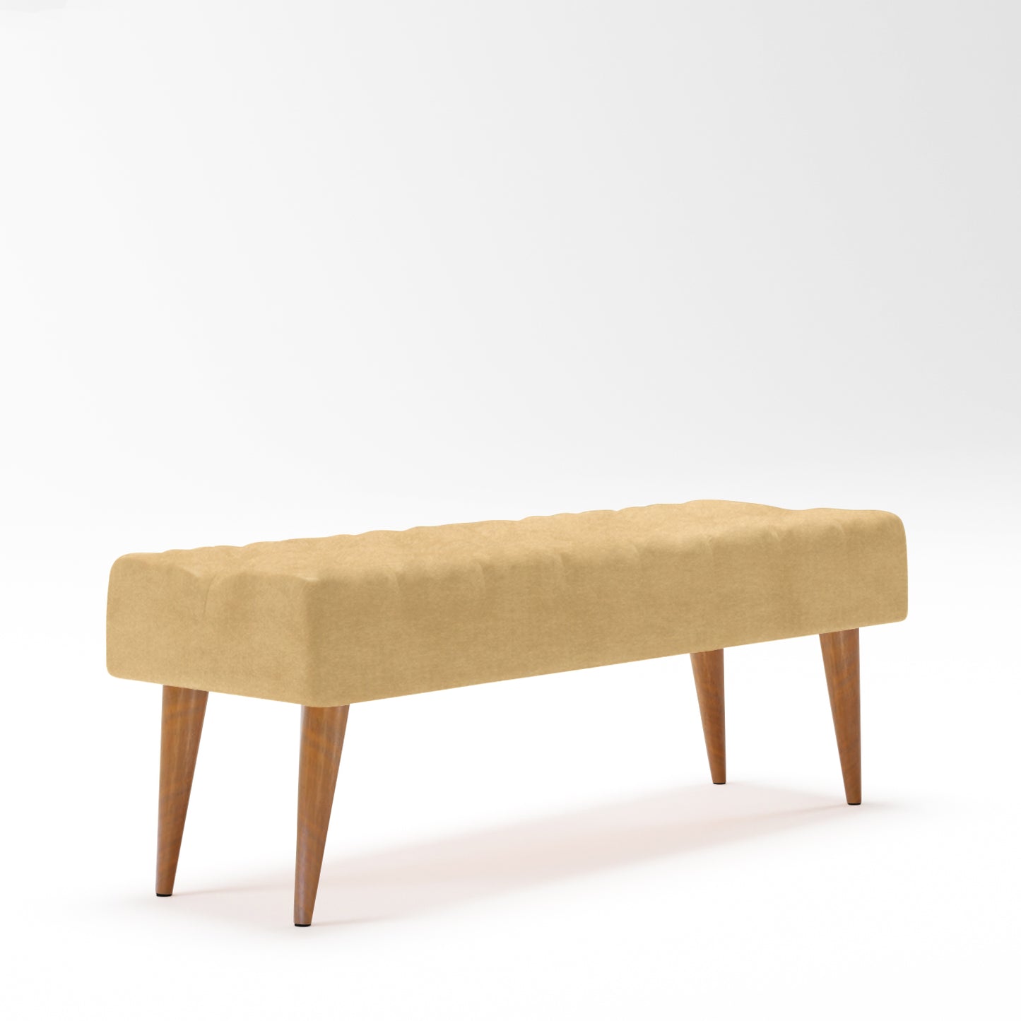 Puff Recamier Capitone Decorativo Casal 132 Cm Para Quarto Em Eucalipto
