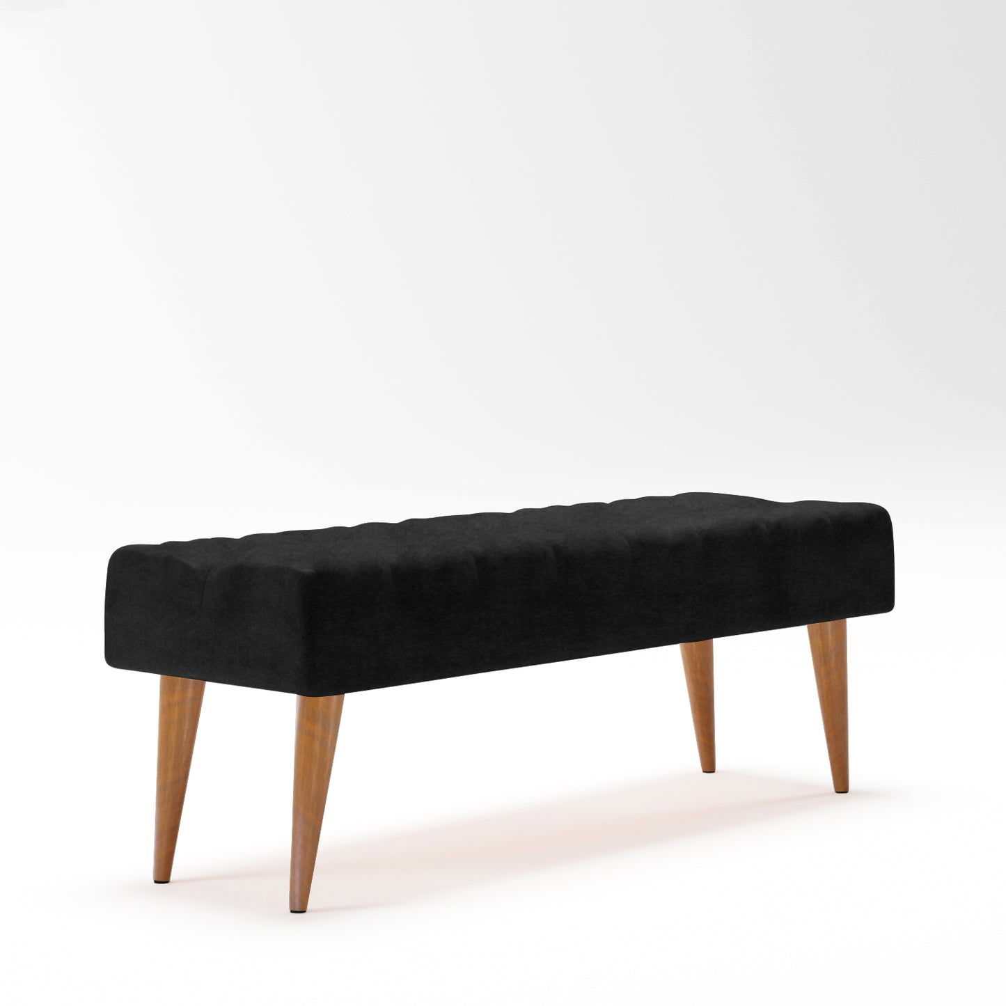 Puff Recamier Capitone Decorativo Casal 132 Cm Para Quarto Em Eucalipto