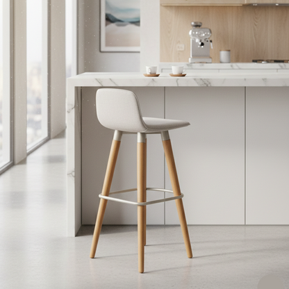 Banqueta Alta Linea em Linho de Luxo - Palha / Champagne / 1 Und