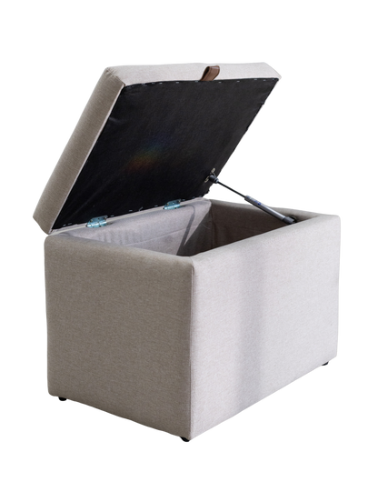 Puff Berlim Moderno com Armazenamento Grande - Cinza