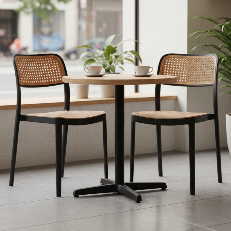 Kit 2 Cadeiras Bali Telinha Sintético para Sala De Jantar Bege