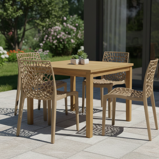 Kit 4 Cadeiras Gruvyer Moderno - Nude