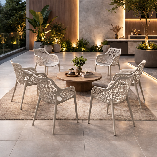 Kit 6 Poltronas Suits Moderna Goumert com Acabamento Premium - Nude