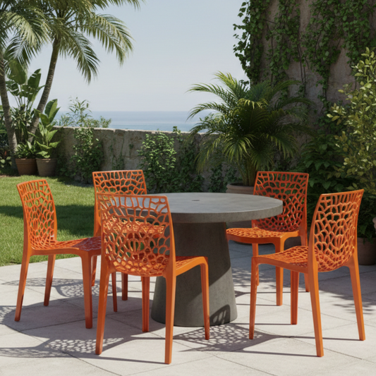 Kit 6 Cadeiras Gruvyer Moderno - Terracota