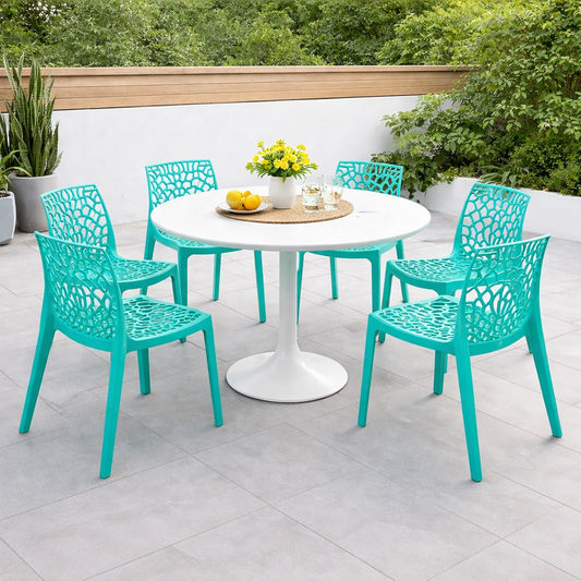 Kit 6 Cadeiras Gruvyer Moderno - Azul Turqueza