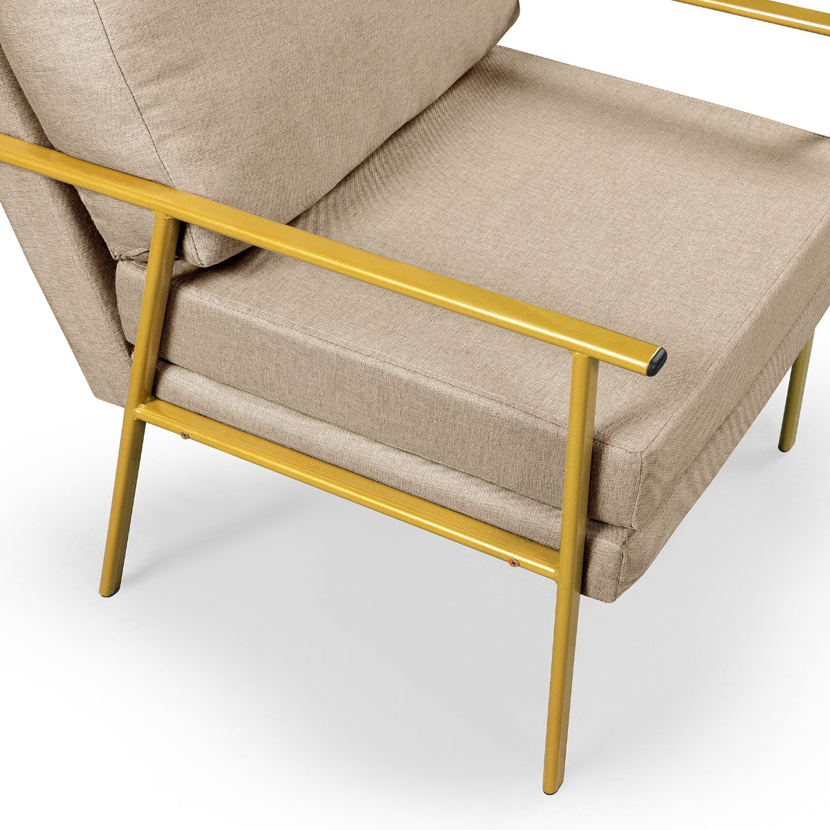 Poltrona Mona Iron Design Elegante em Ferro Linho de Alto Padrão