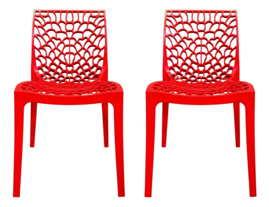 Kit 2 Cadeiras Gruvyer Moderno - Vermelho