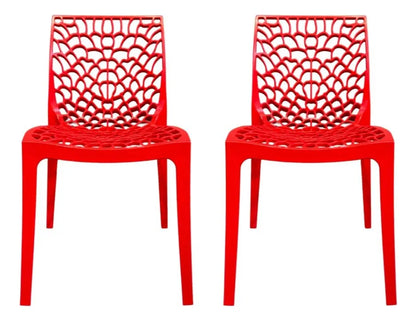 Kit 2 Cadeiras Gruvyer Moderno - Vermelho