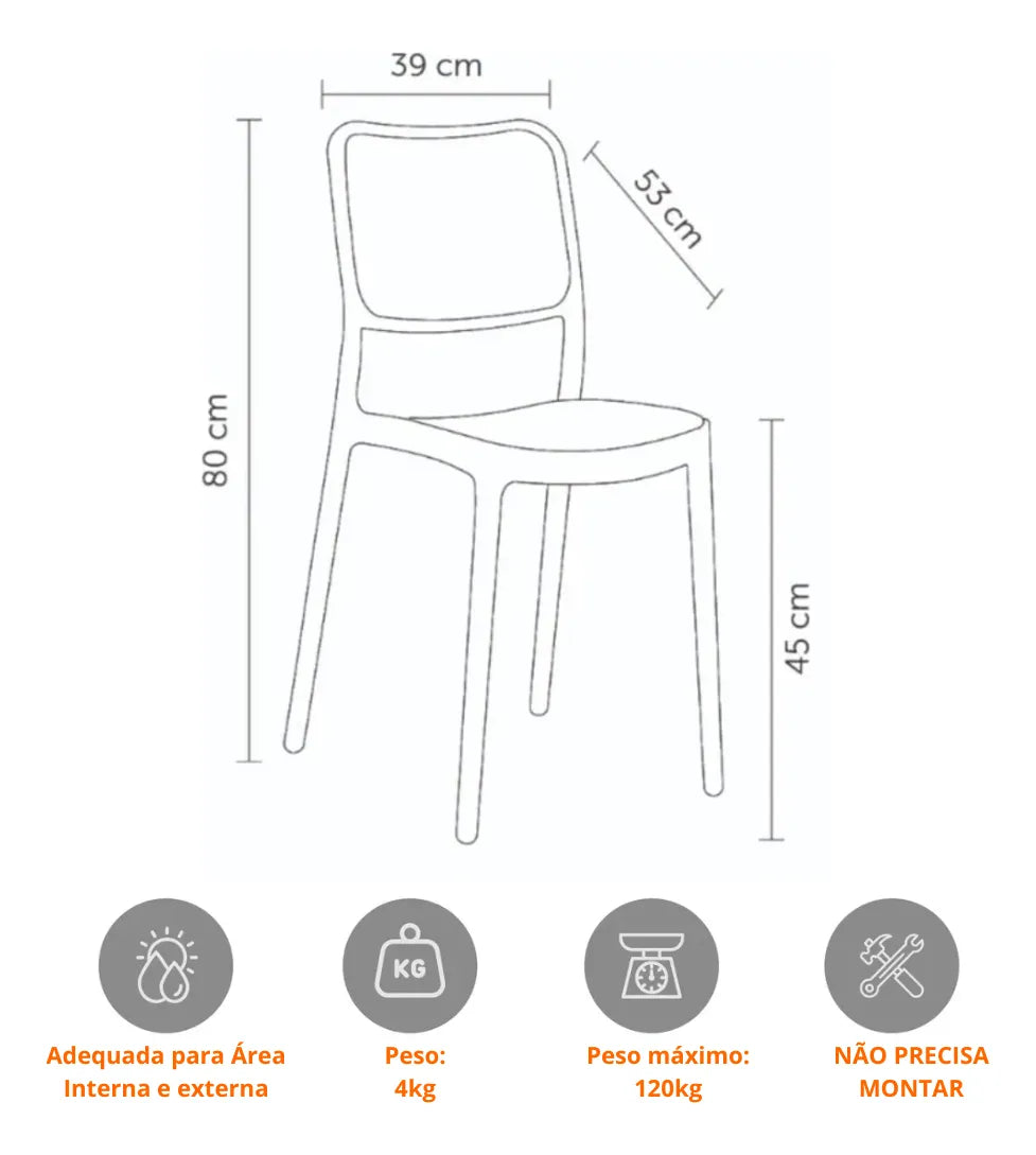Kit 4 Cadeiras Bali Telinha Sintético para Sala De Jantar Bege