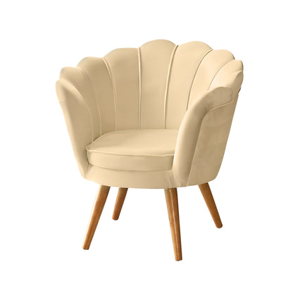 Poltrona Pétala Decorativa Pés Palito Flor