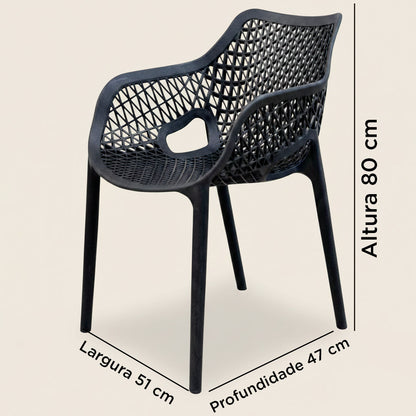 Poltrona Suits Moderna Goumert com Acabamento Premium - Preto / 1 Und