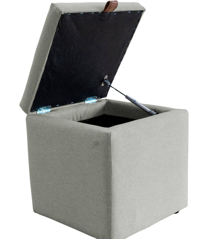 Puff Berlim Moderno com Armazenamento Quadrado- Cinza