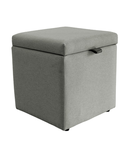 Puff Berlim Moderno com Armazenamento Quadrado- Cinza