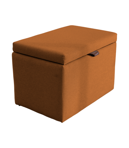 Puff Berlim Moderno com Armazenamento Retangular - TerraCota