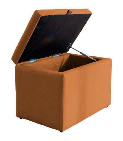 Puff Berlim Moderno com Armazenamento Retangular - TerraCota