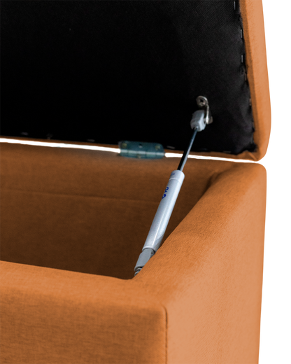 Puff Berlim Moderno com Armazenamento Retangular - TerraCota