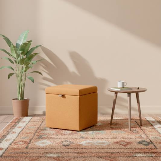Puff Berlim Moderno com Armazenamento - TerraCota