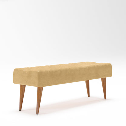 Puff Recamier Capitone Decorativo Casal 132 Cm Para Quarto Em Eucalipto
