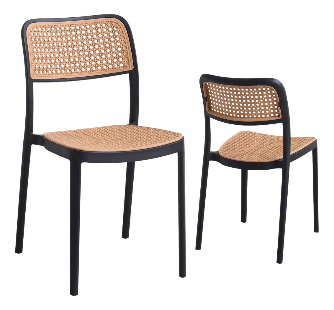 Kit 4 Cadeiras Bali Telinha Sintético para Sala De Jantar Bege