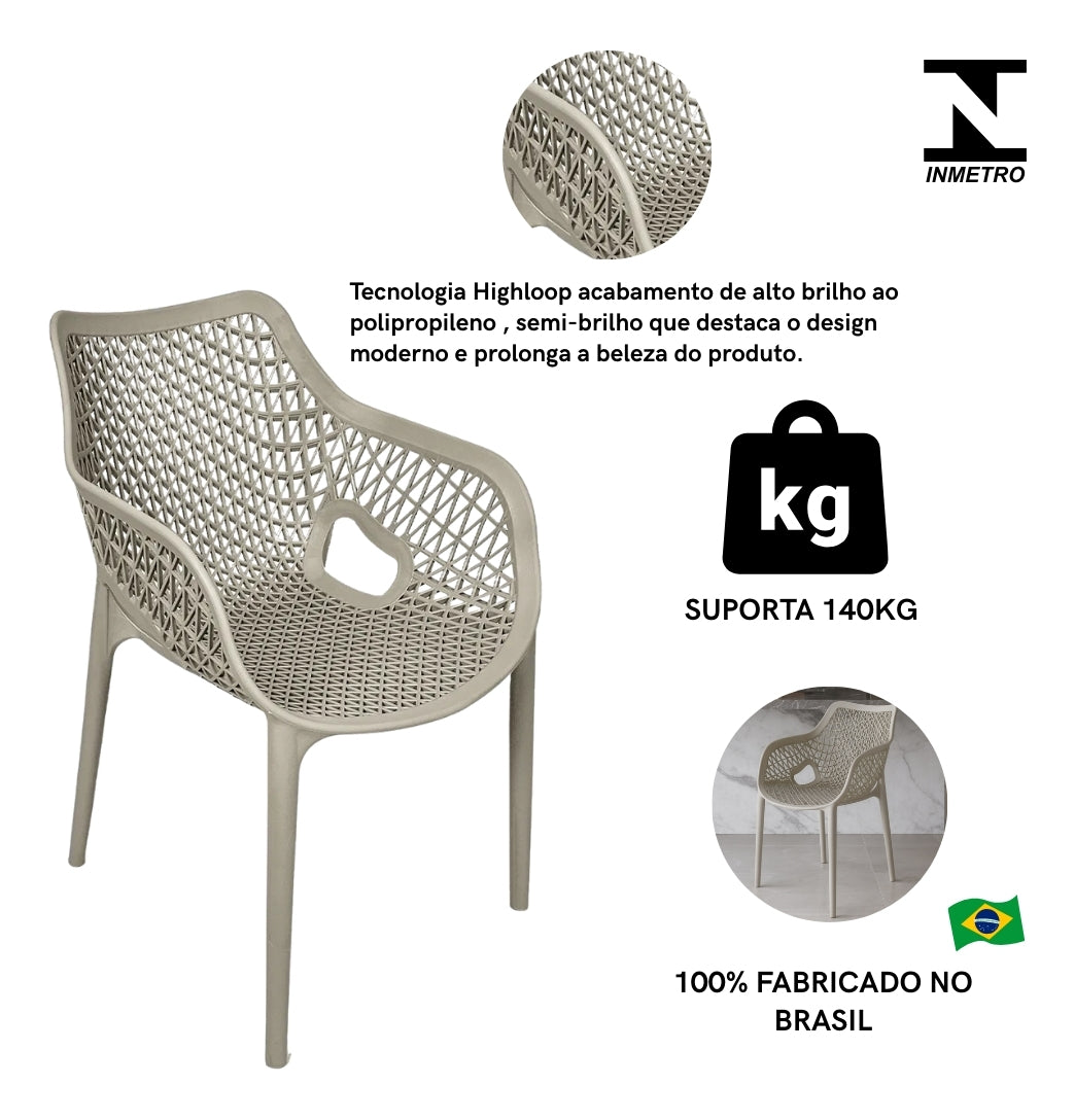 Poltrona Suits Moderna Goumert com Acabamento Premium - Nude / 1 Und