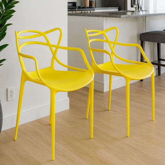 Kit 2 Cadeiras Allegra Original - Polipropileno - Amarela