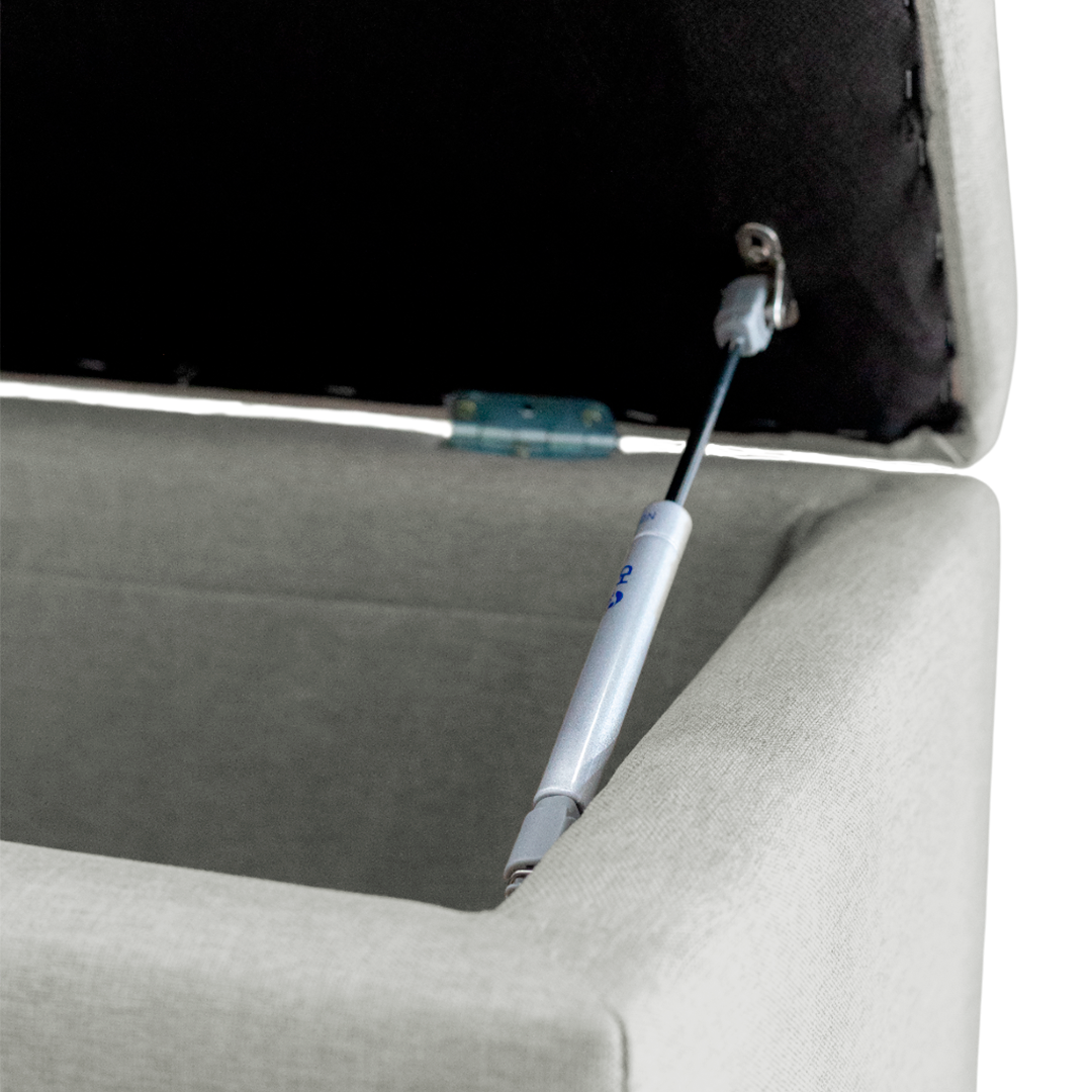 Puff Berlim Moderno com Armazenamento Grande - Cinza