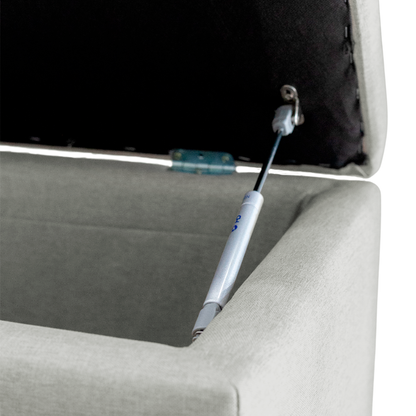 Puff Berlim Moderno com Armazenamento Grande - Cinza